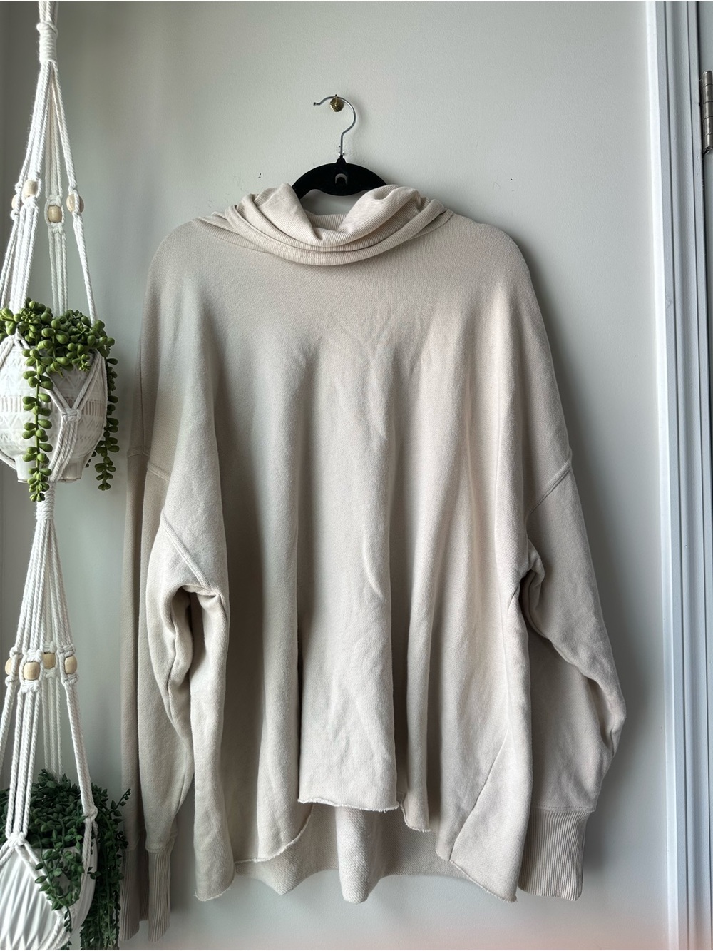aerie Cream Cowl Neck Oversized Sweater